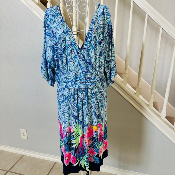 Lilly Pulitzer Parigi Dress Bennett Blue Lets Mango Size XL - Picture 4 of 10